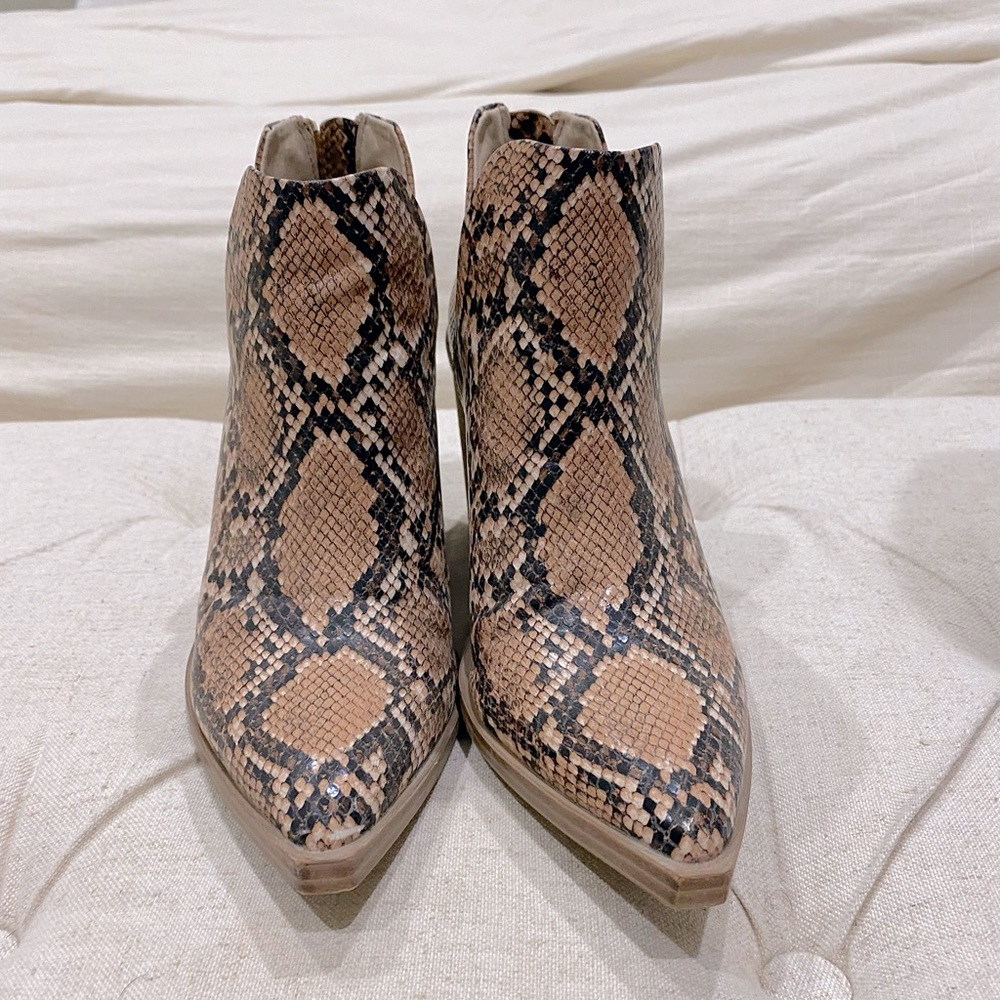 Steve Madden snake skin ankle booties